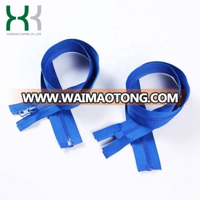 Factory supply fashion 5# open end blue color plastic zipper for garment